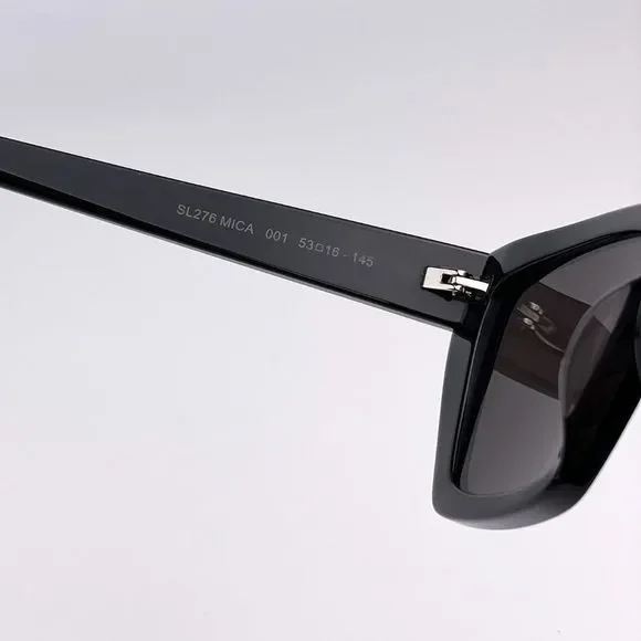 Saint Laurent SL276 MICA 001 Sunglasses Black Grey Cat Eye Women - Picture 7 of 9